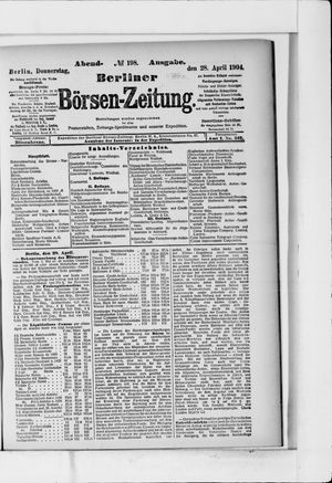 Berliner Börsen-Zeitung vom 28.04.1904