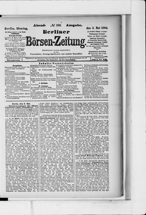 Berliner Börsen-Zeitung vom 03.05.1904