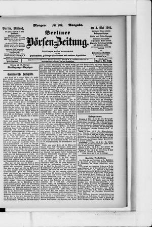 Berliner Börsen-Zeitung vom 04.05.1904