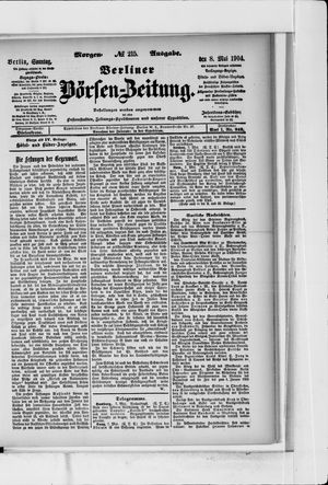 Berliner Börsen-Zeitung vom 08.05.1904