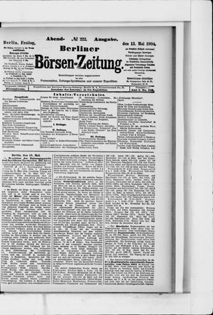 Berliner Börsen-Zeitung vom 13.05.1904