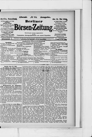 Berliner Börsen-Zeitung vom 14.05.1904