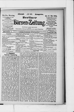 Berliner Börsen-Zeitung vom 17.05.1904