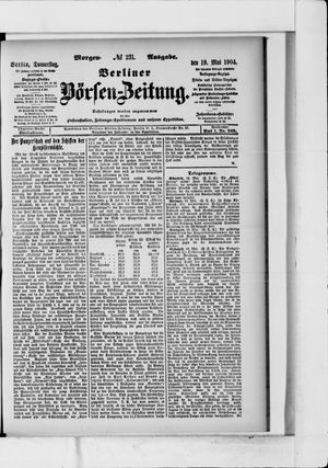 Berliner Börsen-Zeitung vom 19.05.1904