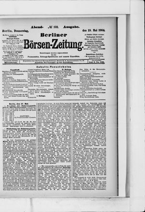 Berliner Börsen-Zeitung vom 19.05.1904