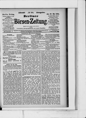 Berliner Börsen-Zeitung vom 20.05.1904