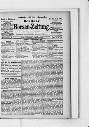 Berliner Börsen-Zeitung vom 25.05.1904