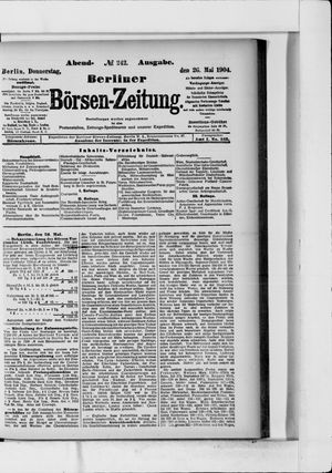 Berliner Börsen-Zeitung on May 26, 1904