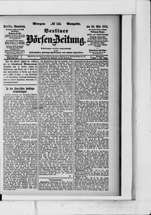 Berliner Börsen-Zeitung vom 28.05.1904