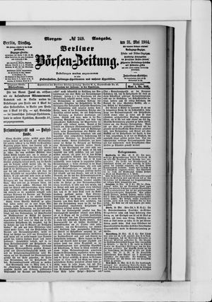 Berliner Börsen-Zeitung vom 31.05.1904