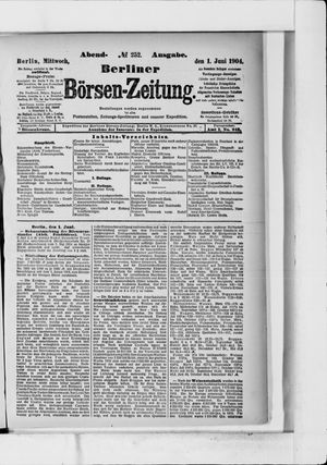 Berliner Börsen-Zeitung vom 01.06.1904