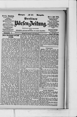 Berliner Börsen-Zeitung vom 04.06.1904