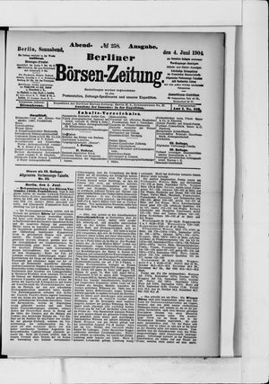 Berliner Börsen-Zeitung vom 04.06.1904