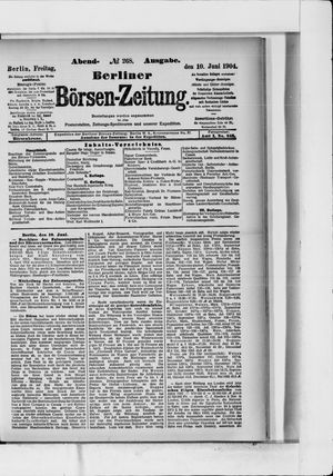 Berliner Börsen-Zeitung vom 10.06.1904