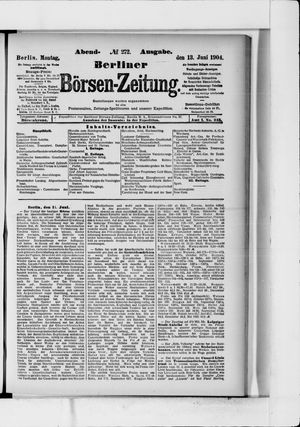 Berliner Börsen-Zeitung vom 13.06.1904