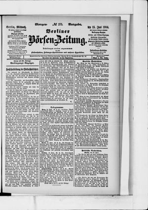 Berliner Börsen-Zeitung vom 15.06.1904