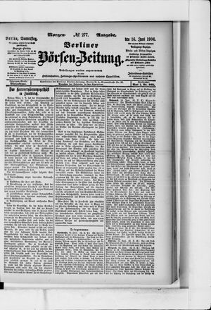 Berliner Börsen-Zeitung vom 16.06.1904