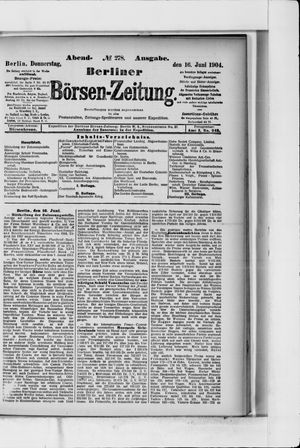 Berliner Börsen-Zeitung vom 16.06.1904