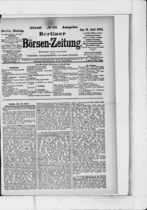 Berliner Börsen-Zeitung vom 21.06.1904