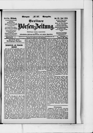 Berliner Börsen-Zeitung vom 22.06.1904