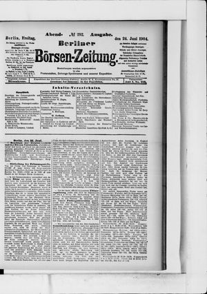 Berliner Börsen-Zeitung vom 24.06.1904