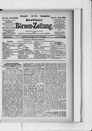 Berliner Börsen-Zeitung vom 25.06.1904