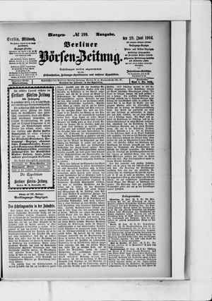 Berliner Börsen-Zeitung vom 29.06.1904