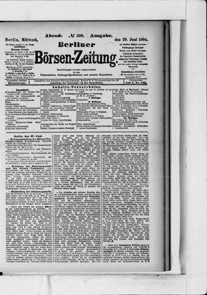 Berliner Börsen-Zeitung vom 29.06.1904
