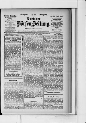 Berliner Börsen-Zeitung vom 30.06.1904