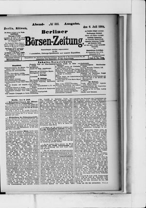 Berliner Börsen-Zeitung vom 06.07.1904