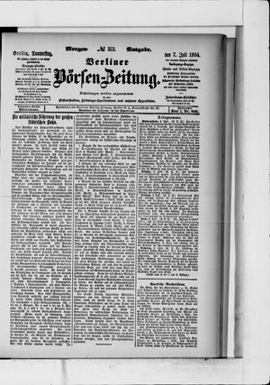 Berliner Börsen-Zeitung vom 07.07.1904