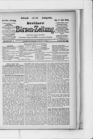 Berliner Börsen-Zeitung vom 08.07.1904