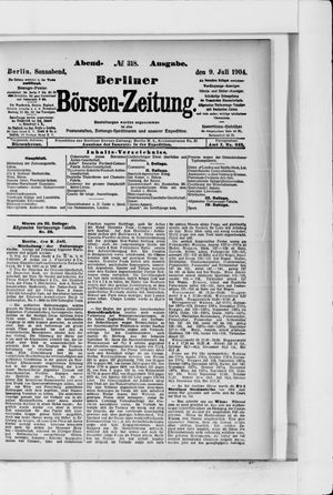 Berliner Börsen-Zeitung vom 09.07.1904