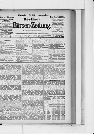 Berliner Börsen-Zeitung vom 13.07.1904