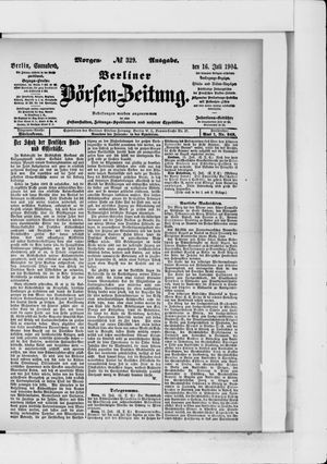 Berliner Börsen-Zeitung vom 16.07.1904
