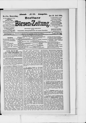 Berliner Börsen-Zeitung vom 21.07.1904
