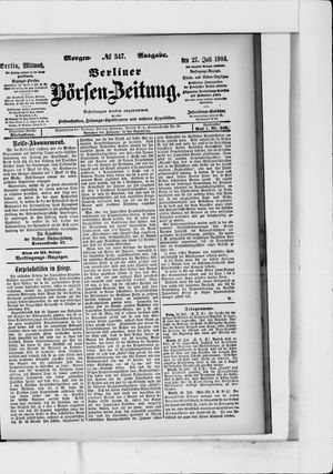 Berliner Börsen-Zeitung vom 27.07.1904