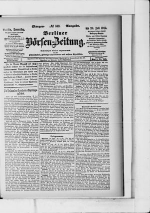 Berliner Börsen-Zeitung on Jul 28, 1904