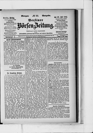 Berliner Börsen-Zeitung vom 29.07.1904