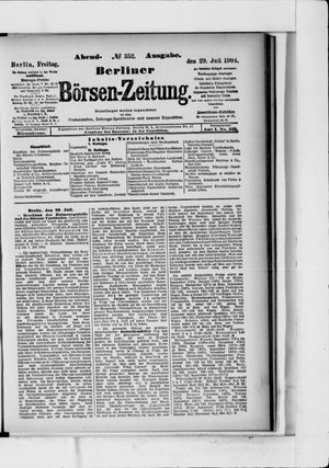 Berliner Börsen-Zeitung vom 29.07.1904