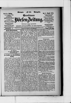 Berliner Börsen-Zeitung vom 05.08.1904