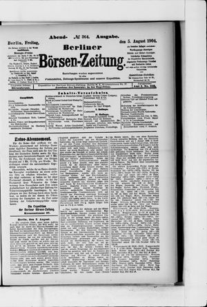 Berliner Börsen-Zeitung vom 05.08.1904