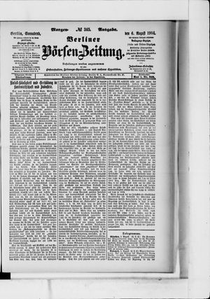 Berliner Börsen-Zeitung vom 06.08.1904