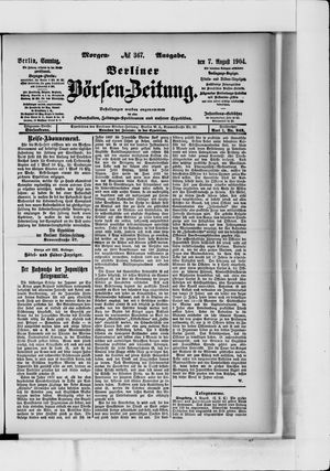 Berliner Börsen-Zeitung vom 07.08.1904