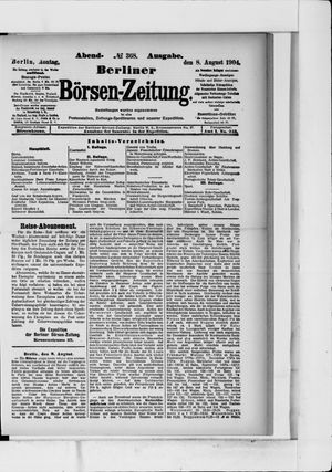 Berliner Börsen-Zeitung vom 08.08.1904