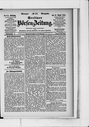 Berliner Börsen-Zeitung vom 10.08.1904