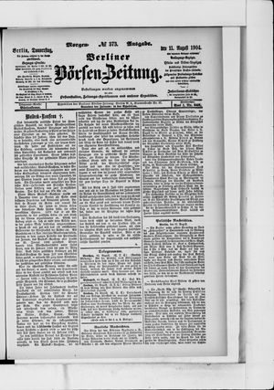 Berliner Börsen-Zeitung vom 11.08.1904