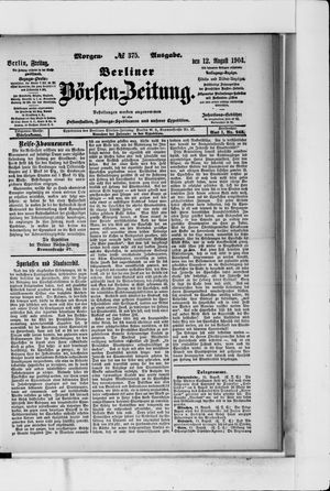 Berliner Börsen-Zeitung vom 12.08.1904