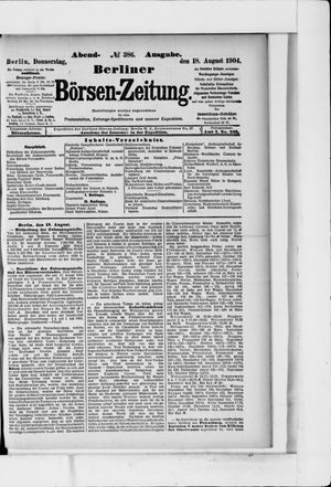 Berliner Börsen-Zeitung vom 18.08.1904