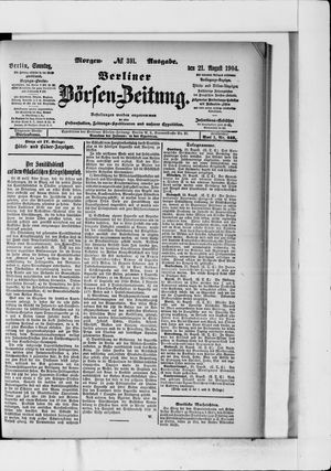 Berliner Börsen-Zeitung vom 21.08.1904